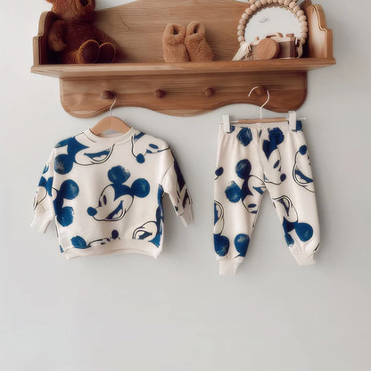 2Pcs Baby Set Mickey Mouse Sweatshirts + Pants Tracksuit