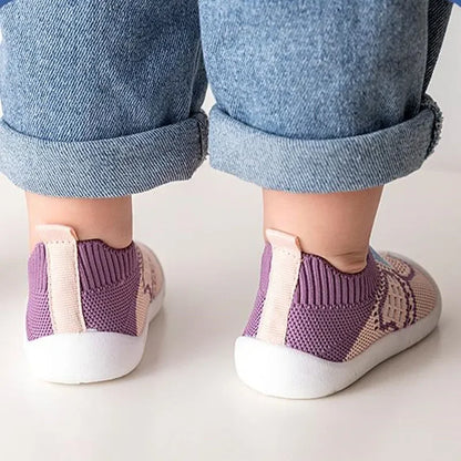 PROSPERBABY Anti-Slip Shoes Breathable Crib Floor Socks with Rubber Sole for ChildrenGirlsBoys Mesh Shoes Soft Bottom Slippers
