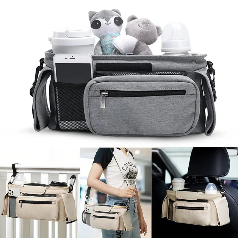 Stroller Storage Large Capacity Travel Hanging Bag Mommy Bag Phone Bottle Holder Diaper Bags BabyStroller Accessories