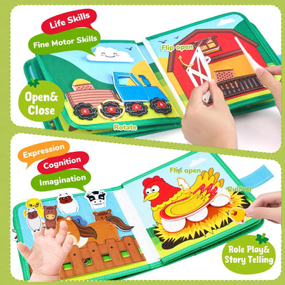 Toddlers Toy Busy Book 3D Baby Story Cloth Activities Felt Quite Book Board Preschool Learning Education Travel Toys