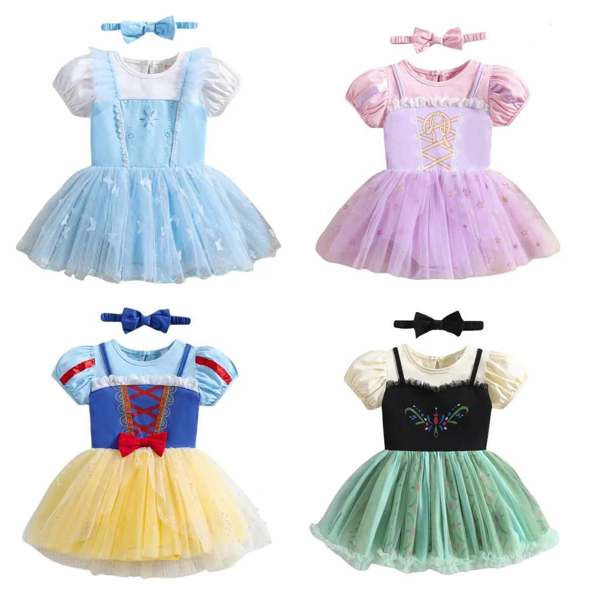 Disney Princess Baby Girl Dress Romper With Headbands