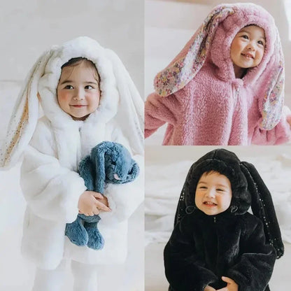 Autumn Winter Baby Bunny Jumpsuit Hooded