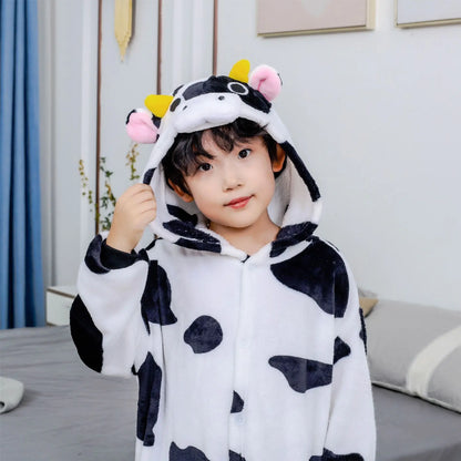 Adults Cow Cartoon Pajama Onesies Jumpsuit Hooded