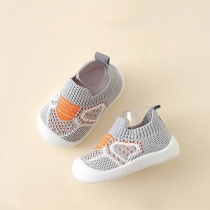 PROSPERBABY Anti-Slip Shoes Breathable Crib Floor Socks with Rubber Sole for ChildrenGirlsBoys Mesh Shoes Soft Bottom Slippers