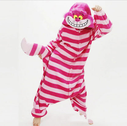 Cheshire Cat Cartoon One-Piece Pajamas Men Women Children