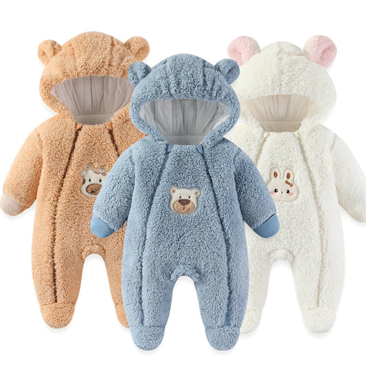 PROSPERBABY WIinter Jumpsuit Thicken BoysGirls Romper Cotton Warm Bodysuit Soft Snow Wear Jacket 0m-12m