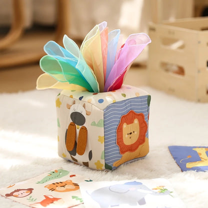 Toys Magic Cotton Animal Tissue Box Kids Finger Exercise Cloth Busy Box Toys Baby Educational Activity Sensory