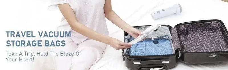 Vacuum Bags for Travel with Rechargeable air Pump, Carry-on Size Compression Packing Bags for Luggage and Suitcase, Space Saver