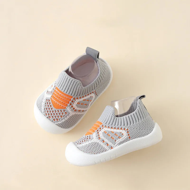 PROSPERBABY Anti-Slip Shoes Breathable Crib Floor Socks with Rubber Sole for ChildrenGirlsBoys Mesh Shoes Soft Bottom Slippers