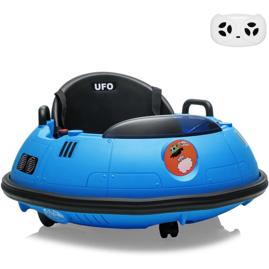 12V Kids Bumper Car with Remote Control,360° Spin,LED Lights,Safety Belt & Music,Electric Ride On Toy for Toddlers 18+ Months