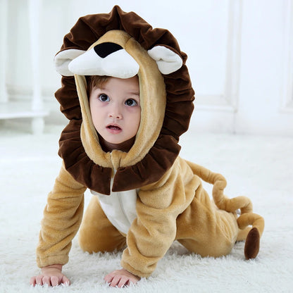 Lion Infant Baby Romper Pajamas Hooded