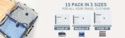 Vacuum Bags for Travel with Rechargeable air Pump, Carry-on Size Compression Packing Bags for Luggage and Suitcase, Space Saver