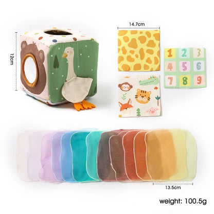 Toys Magic Cotton Animal Tissue Box Kids Finger Exercise Cloth Busy Box Toys Baby Educational Activity Sensory