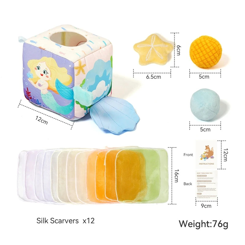 Toys Magic Cotton Animal Tissue Box Kids Finger Exercise Cloth Busy Box Toys Baby Educational Activity Sensory