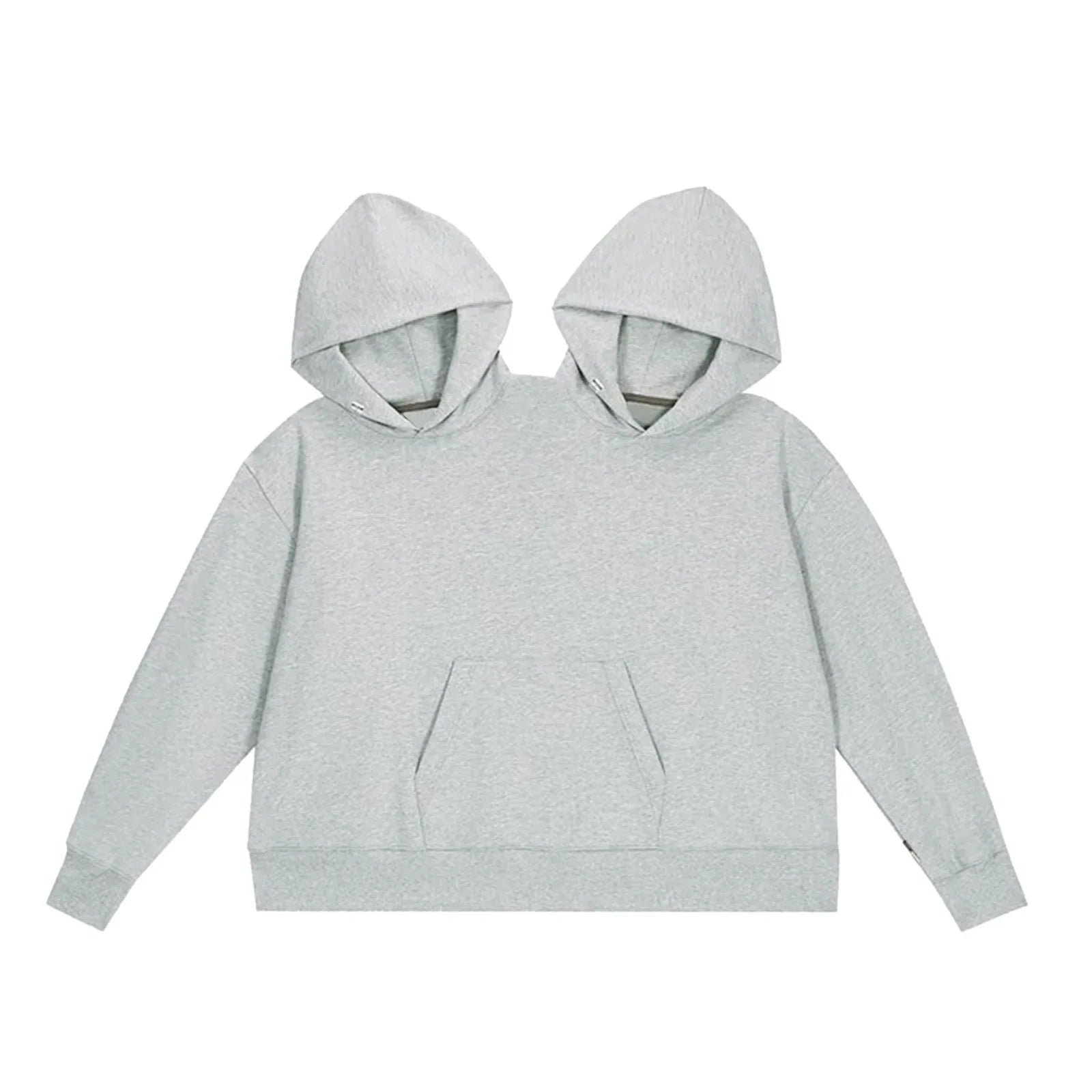 Creative Couple's Double-Person Hooded Sweatshirt Loose-fit Solid Color Sweatshirt Intimate Apparel For Two People