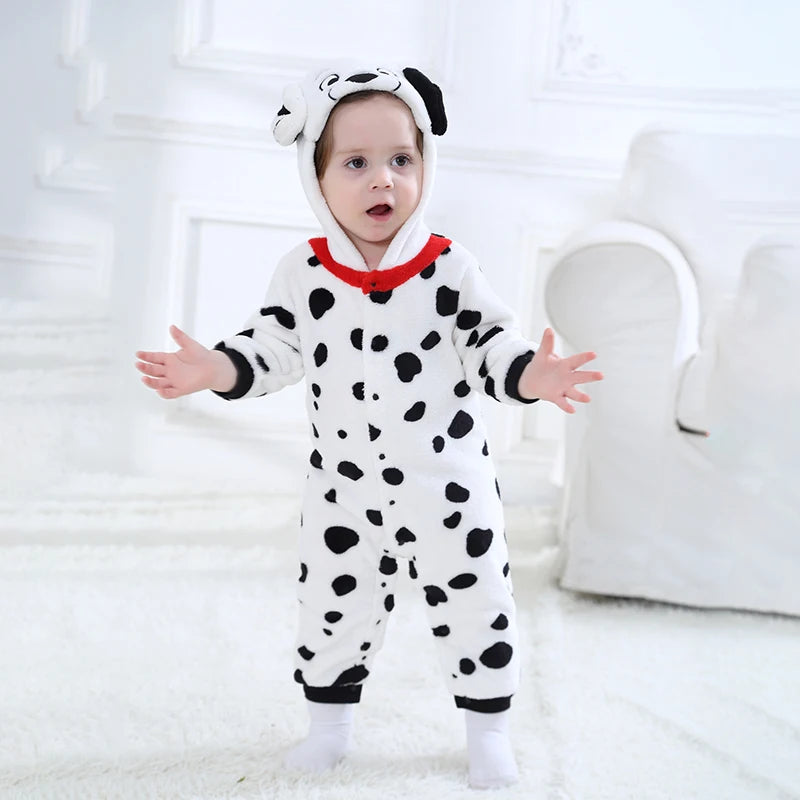 Dalmation Infant Baby Romper Pajamas Hooded