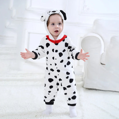 Dalmation Infant Baby Romper Pajamas Hooded