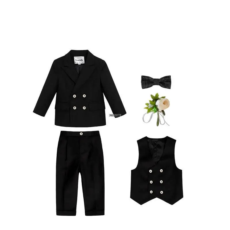 BoysSuit For Wedding BabyKids Photograph Suit ChildrenFormal Ceremony Tuxedo Dress Party Performance Costume