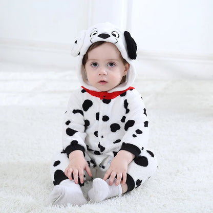 Dalmation Infant Baby Romper Pajamas Hooded