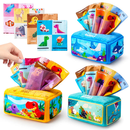 Baby Draw Paper Towel Tearing Tissue Box Baby Puzzle Early Education Montessori Children Cloth Toys