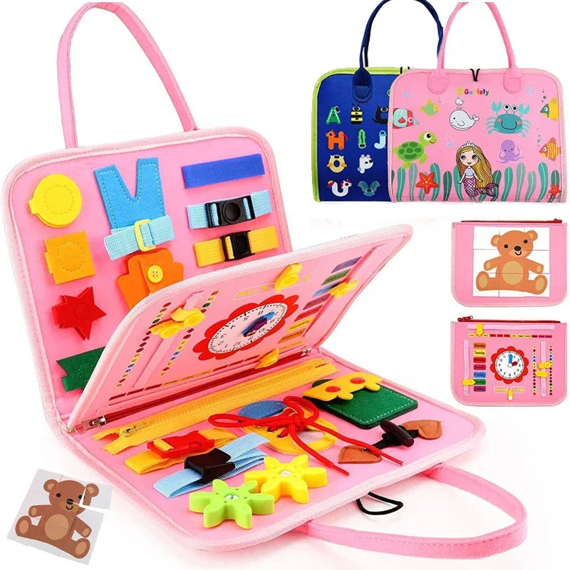 Kids Travel Toy Felt Activity Quiet Books Busy Board Activity Educational Sensory Learning Book