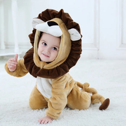 Lion Infant Baby Romper Pajamas Hooded