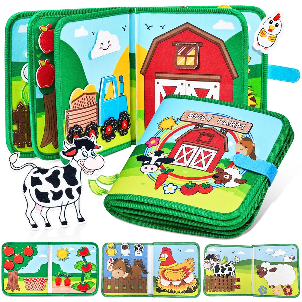 Toddlers Toy Busy Book 3D Baby Story Cloth Activities Felt Quite Book Board Preschool Learning Education Travel Toys