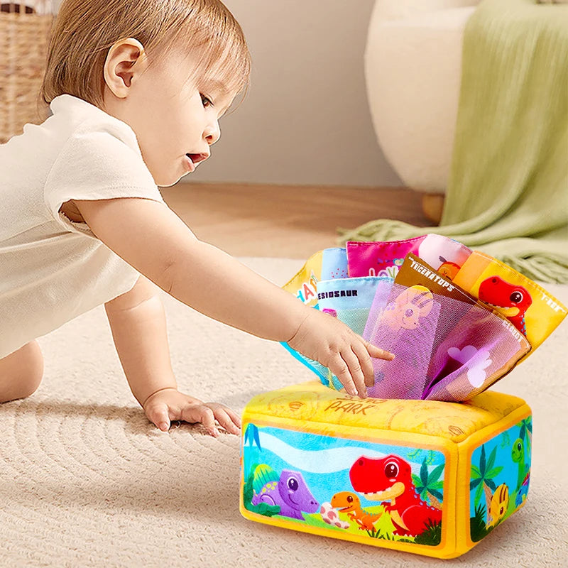 Baby Draw Paper Towel Tearing Tissue Box Baby Puzzle Early Education Montessori Children Cloth Toys