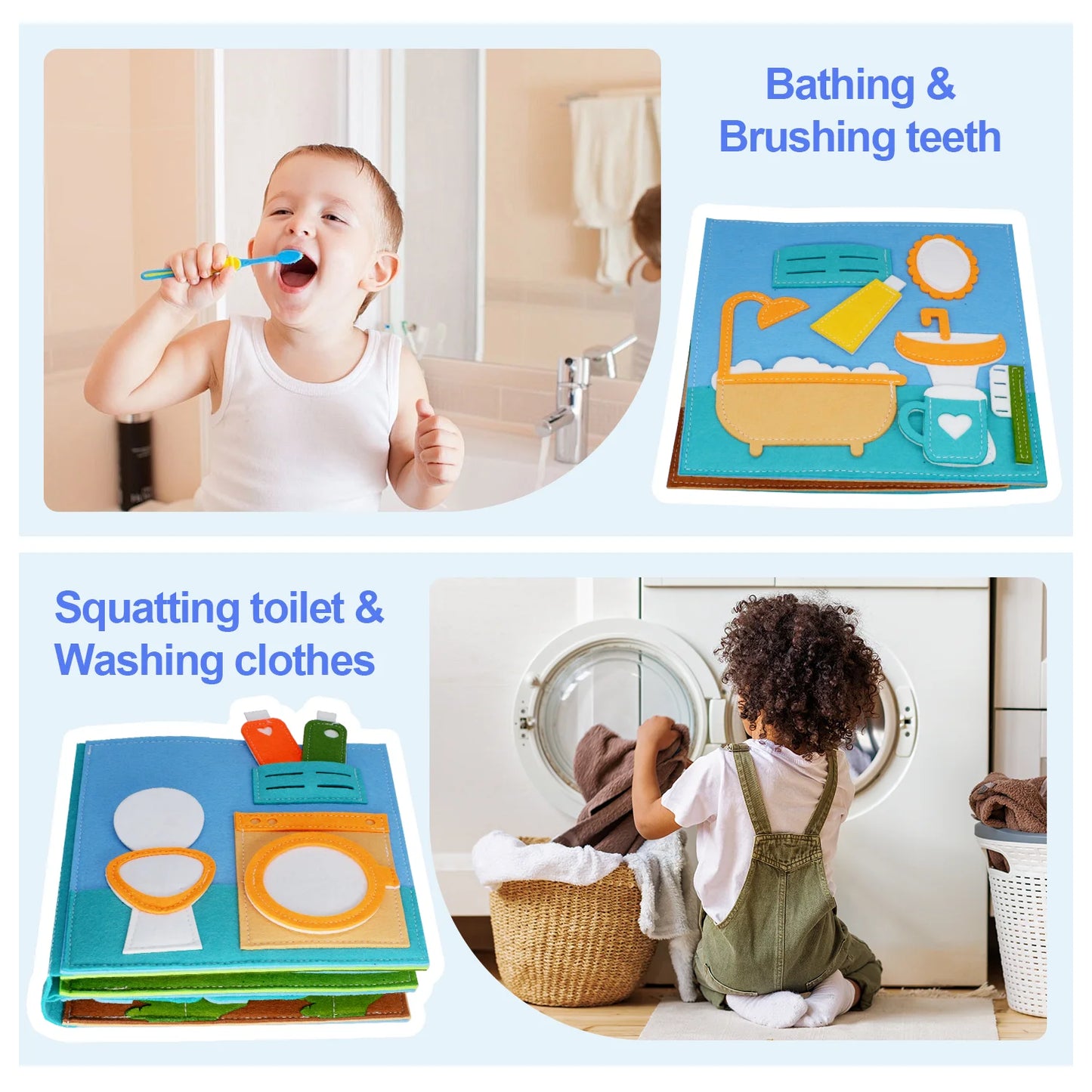 Toddlers Toy Busy Book 3D Baby Story Cloth Activities Felt Quite Book Board Preschool Learning Education Travel Toys