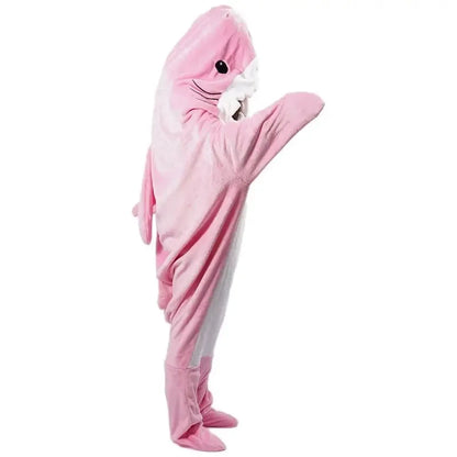 Shark Adult Cartoon Sleeping Bag Onesie Pajama Hooded
