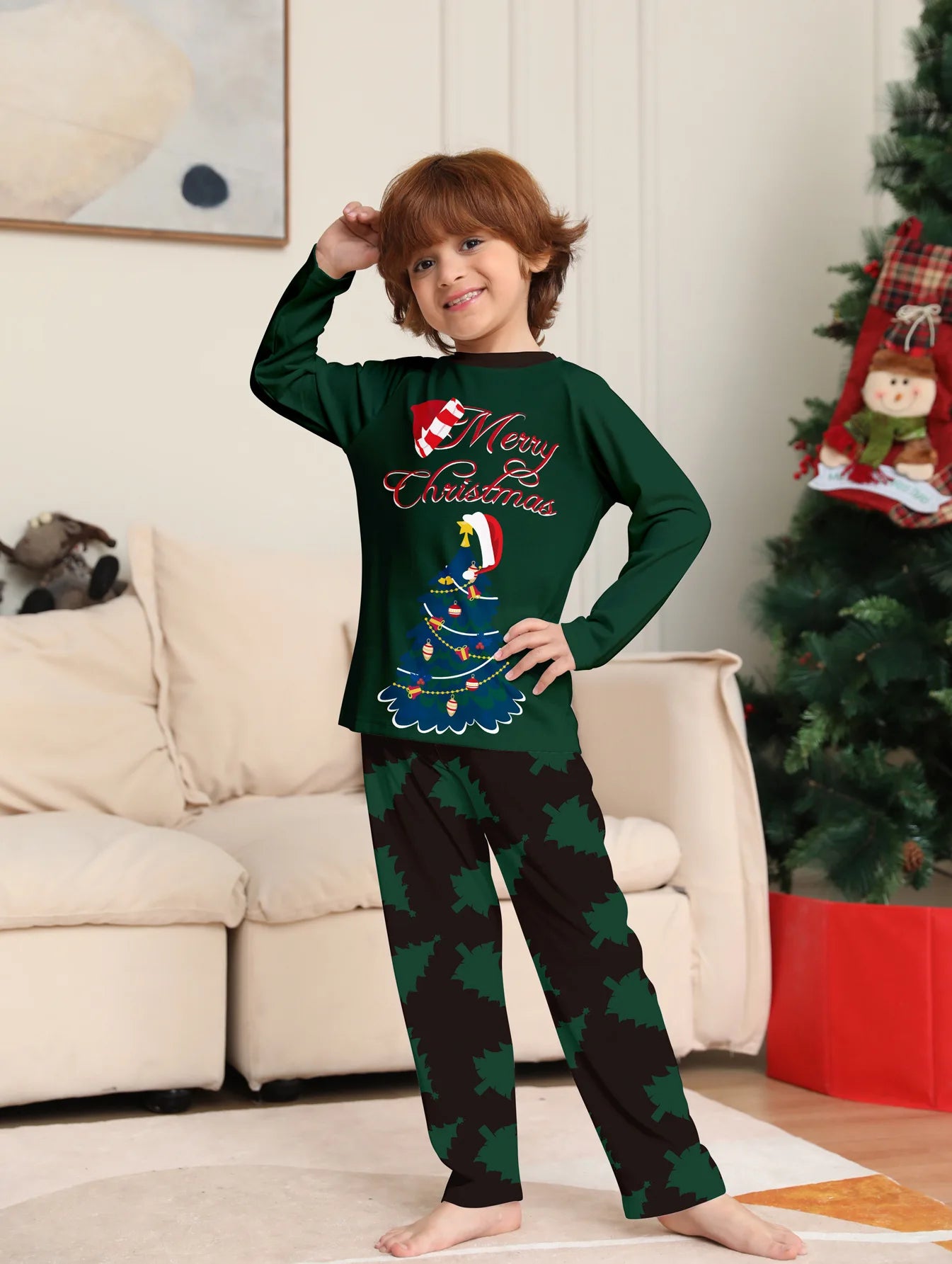 Christmas Family Pajamas Matching Outfits American Sizes (Merry Christmas)