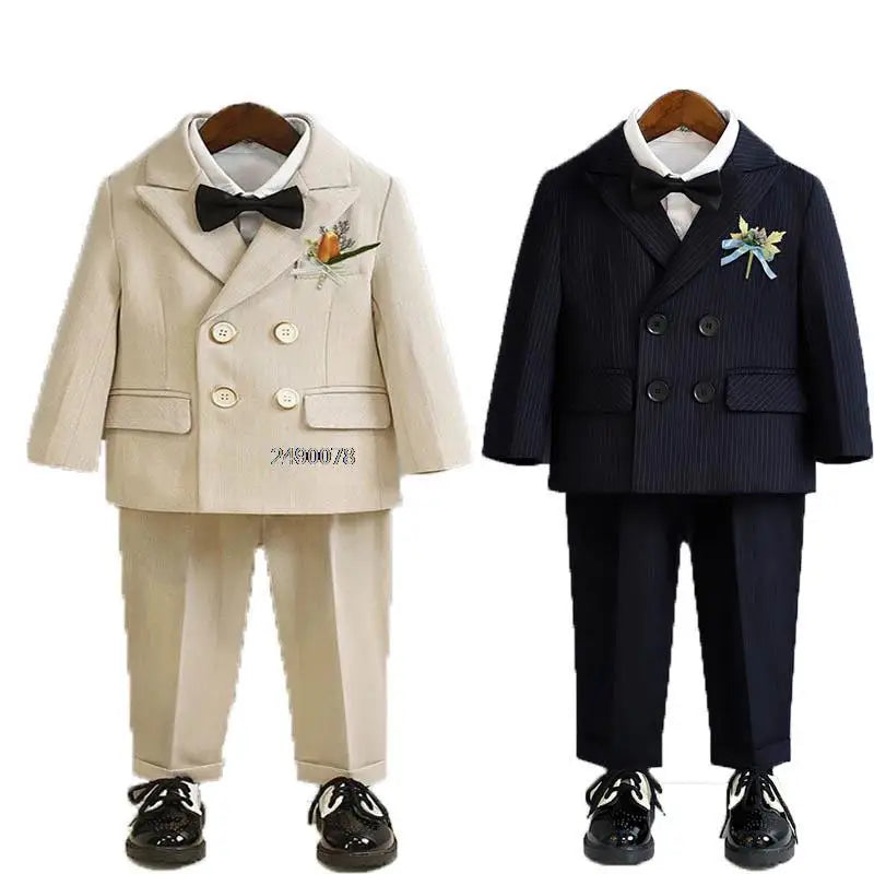 BoysSuit For Wedding BabyKids Photograph Suit ChildrenFormal Ceremony Tuxedo Dress Party Performance Costume