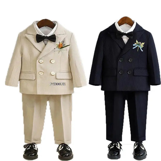 BoysSuit For Wedding BabyKids Photograph Suit ChildrenFormal Ceremony Tuxedo Dress Party Performance Costume