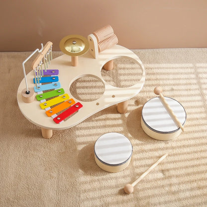 Baby Educational Toys Wooden Aeolian Bells Montessori Children's Musical Toys Xylophone Newborn Birthday Gifts Music Table Toys