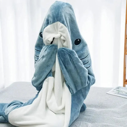 Shark Adult Cartoon Sleeping Bag Onesie Pajama Hooded