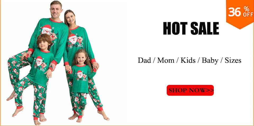 Christmas Family Pajamas Matching Outfits American Sizes (Merry Christmas)