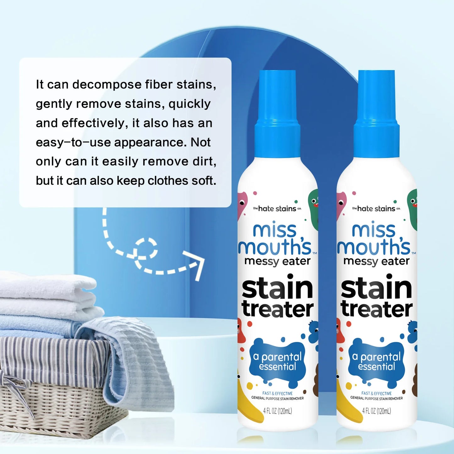 Fabric Stain Remover Spray Dust Bleached Decontamination Treater Spray Effective Yellow Stains Removal for Laundry and Shoes