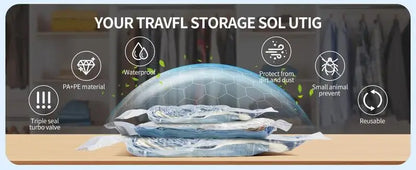 Vacuum Bags for Travel with Rechargeable air Pump, Carry-on Size Compression Packing Bags for Luggage and Suitcase, Space Saver