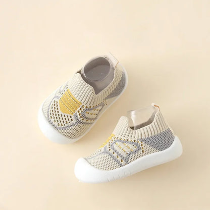 PROSPERBABY Anti-Slip Shoes Breathable Crib Floor Socks with Rubber Sole for ChildrenGirlsBoys Mesh Shoes Soft Bottom Slippers