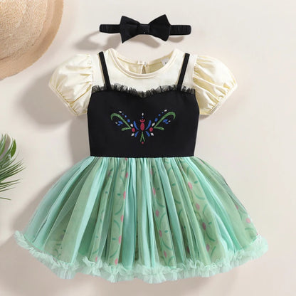Disney Princess Baby Girl Dress Romper With Headbands