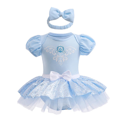 Disney Princess Baby Girl Dress Romper With Headbands