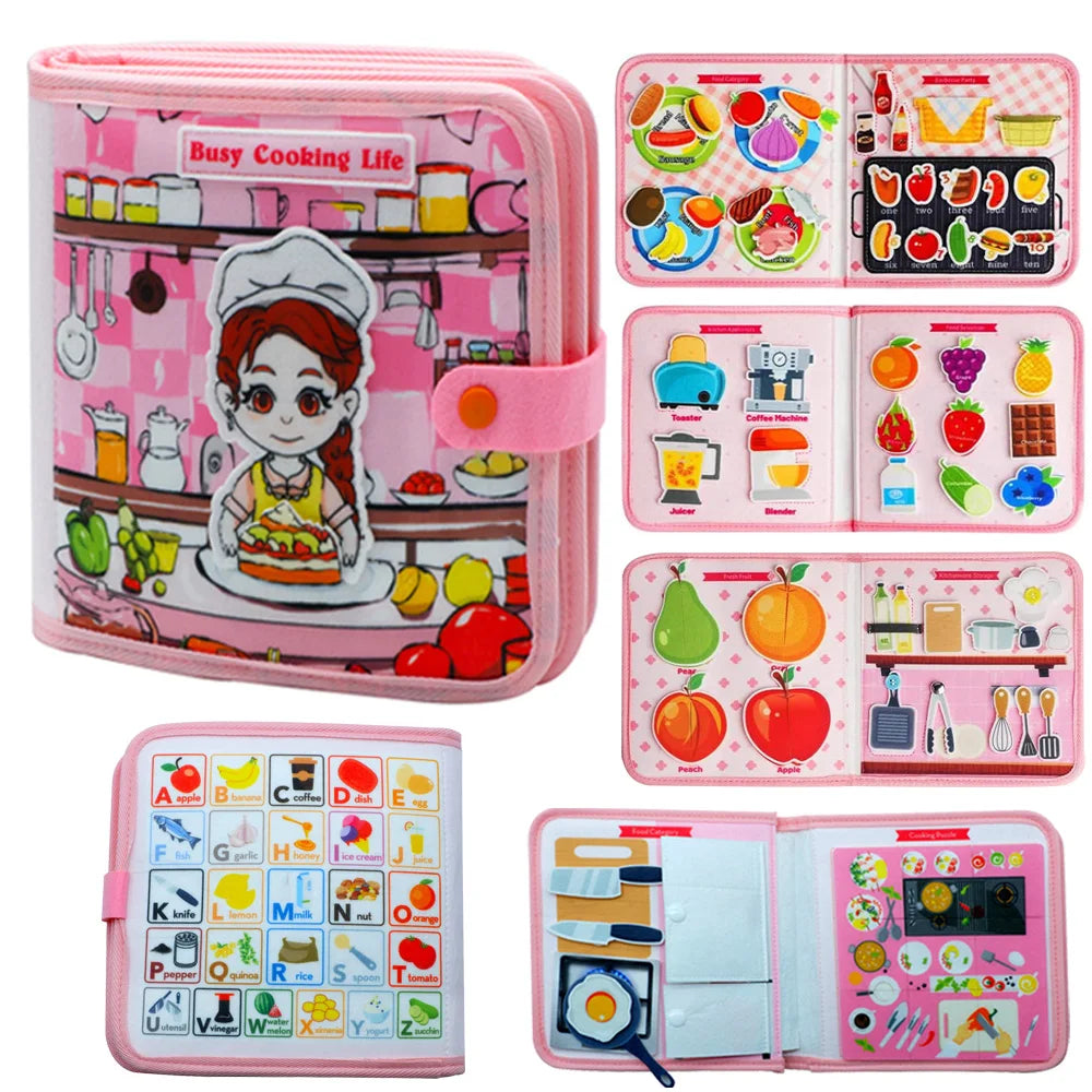 Toddlers Toy Busy Book 3D Baby Story Cloth Activities Felt Quite Book Board Preschool Learning Education Travel Toys