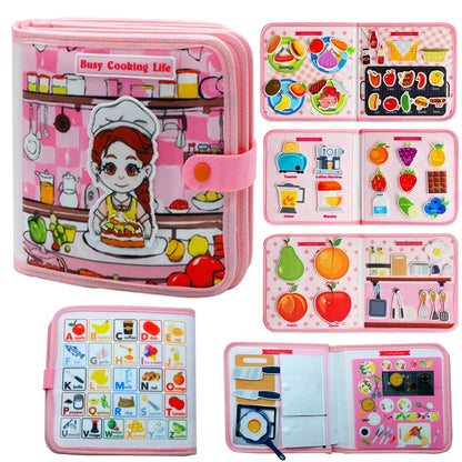 Toddlers Toy Busy Book 3D Baby Story Cloth Activities Felt Quite Book Board Preschool Learning Education Travel Toys