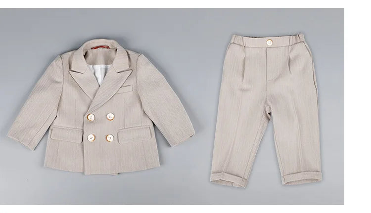 BoysSuit For Wedding BabyKids Photograph Suit ChildrenFormal Ceremony Tuxedo Dress Party Performance Costume