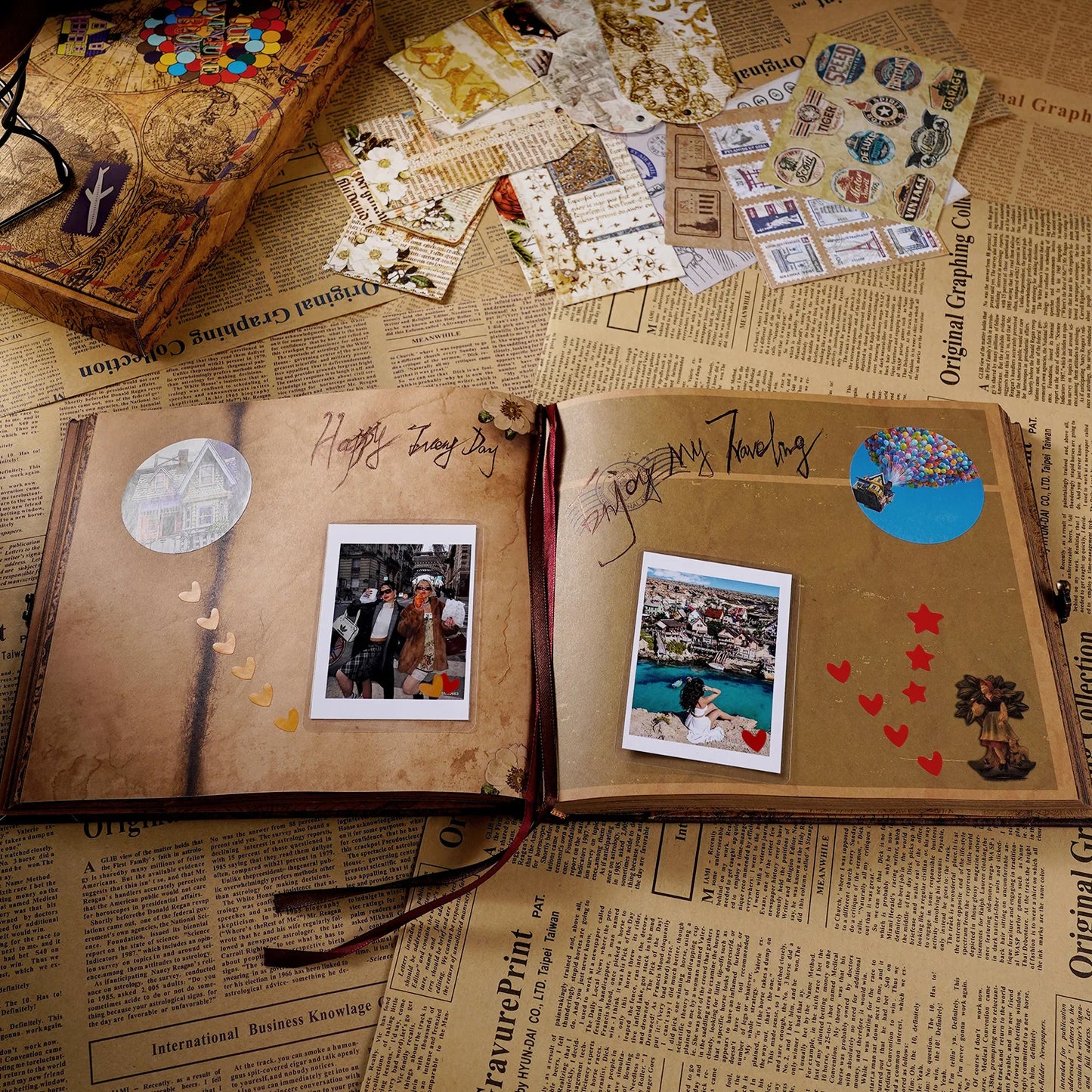 Our Adventure Book 146 Page Diy Handmade Photo Album Scrapbook Retro Kraft Album Anniversary Wedding Memory Valentine's Day Gift