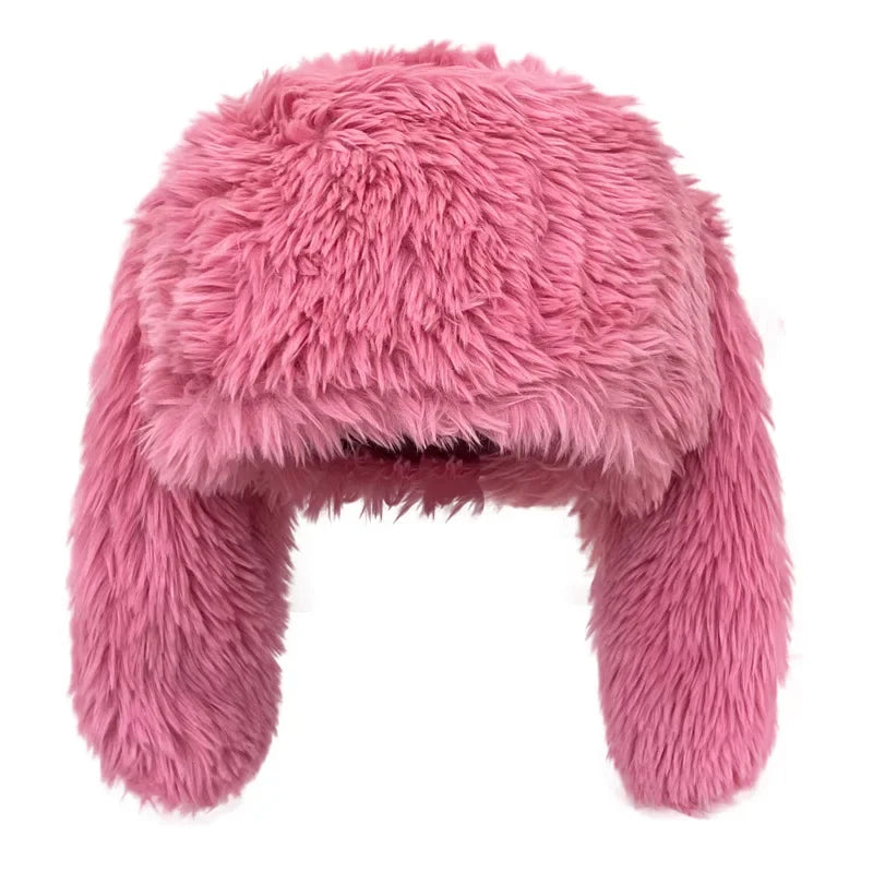 Fuzzy Bunny Hat Warm and cold resistant plush, sweet and versatile ear protection