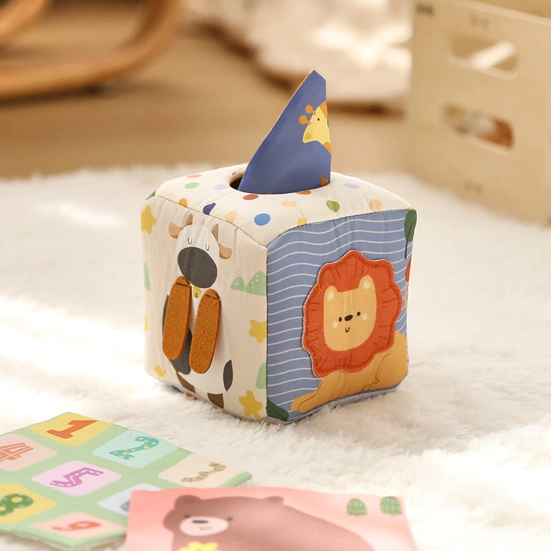 Toys Magic Cotton Animal Tissue Box Kids Finger Exercise Cloth Busy Box Toys Baby Educational Activity Sensory