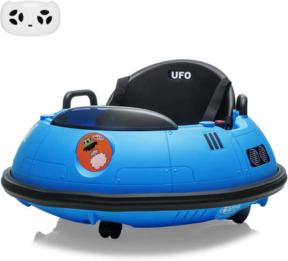 12V Kids Bumper Car with Remote Control,360° Spin,LED Lights,Safety Belt & Music,Electric Ride On Toy for Toddlers 18+ Months