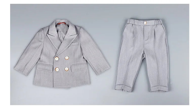 BoysSuit For Wedding BabyKids Photograph Suit ChildrenFormal Ceremony Tuxedo Dress Party Performance Costume