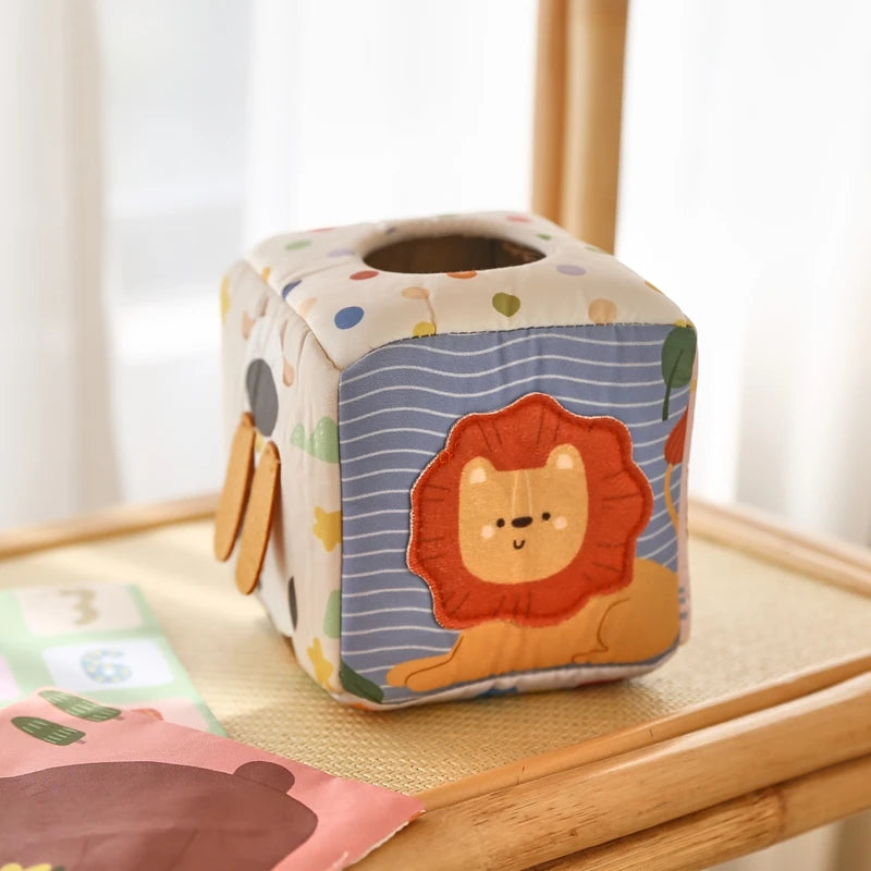 Toys Magic Cotton Animal Tissue Box Kids Finger Exercise Cloth Busy Box Toys Baby Educational Activity Sensory